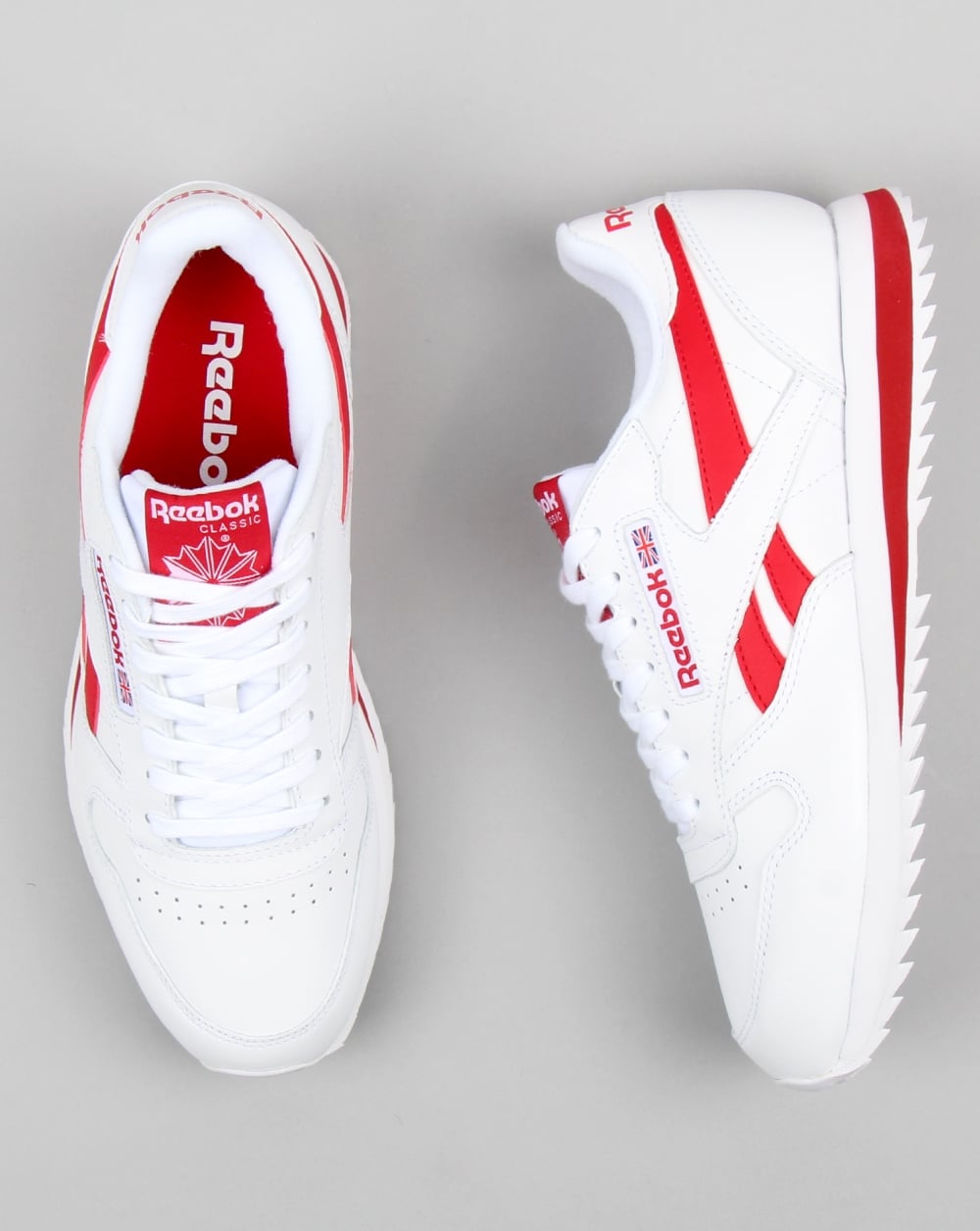 Reebok CL Ripple Leder-Sneaker Weiß/Rot