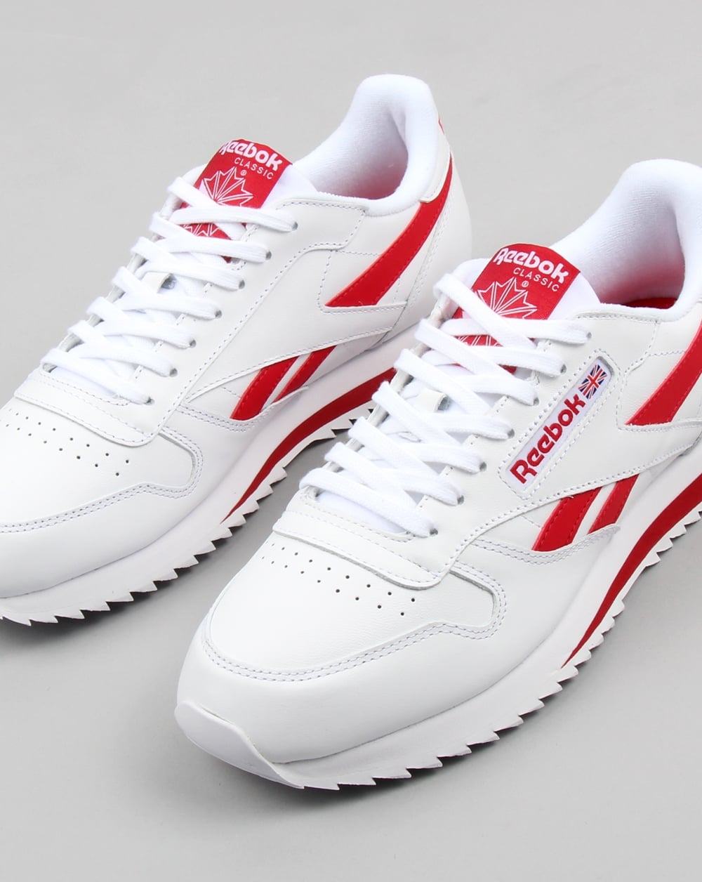 Reebok CL Ripple Leder-Sneaker Weiß/Rot