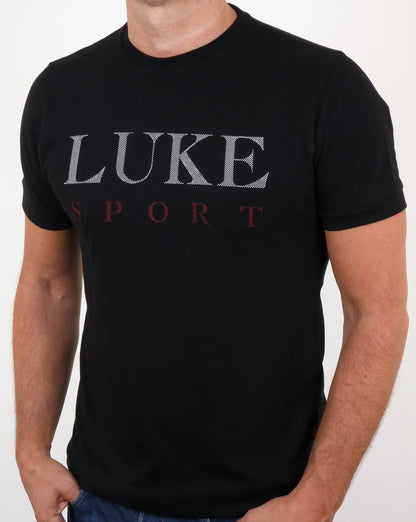 Luke Max T-Shirt mit erhabenem Aufdruck, Schwarz