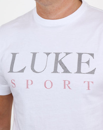 Luke Max T-Shirt mit erhabenem Aufdruck, Weiß