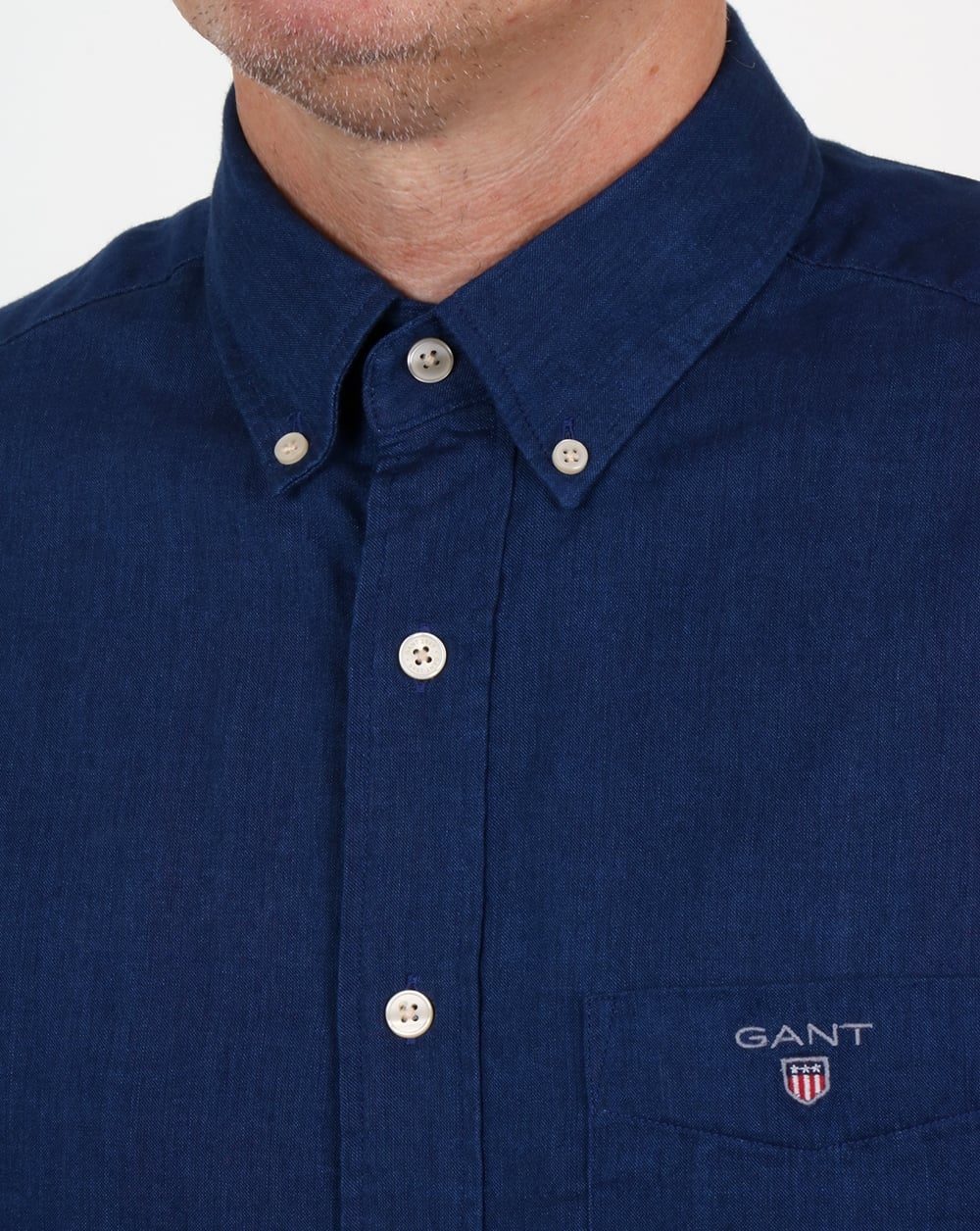 Gant Winter Double Face Check Shirt Dunkel Indigo