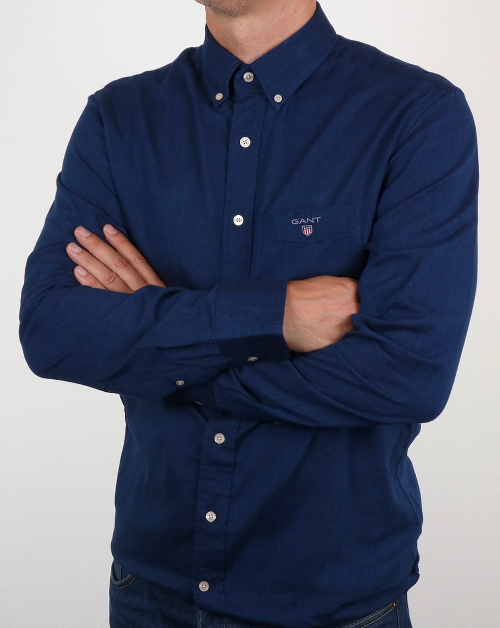 Gant Winter Double Face Check Shirt Dark Indigo