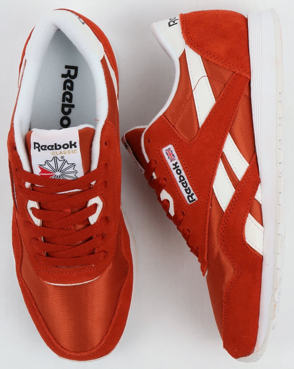 Reebok – Klassische Nylon-Sneaker in Burnt Orange