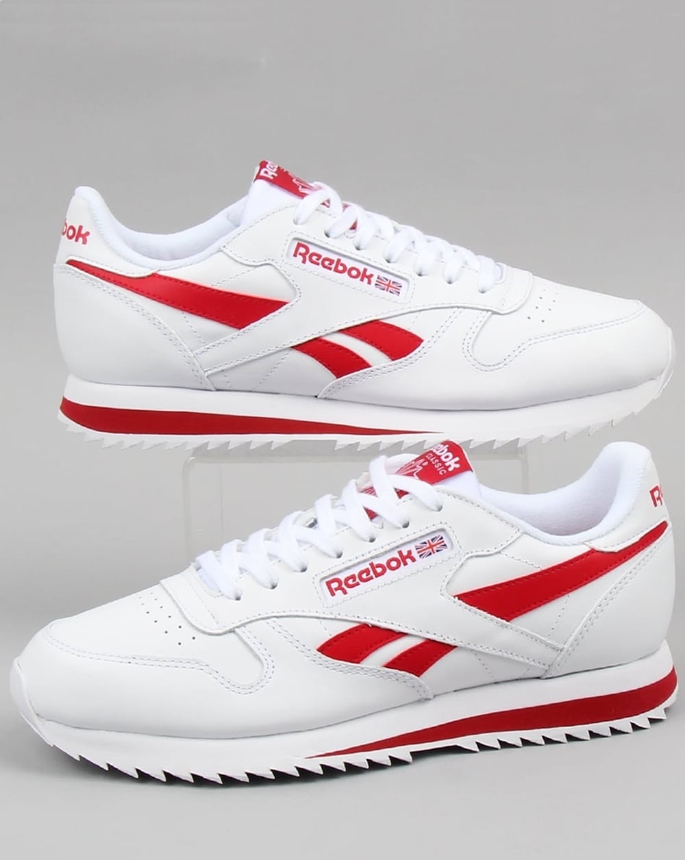 Reebok CL Ripple Leder-Sneaker Weiß/Rot