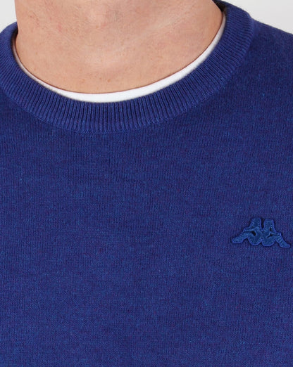 Robe Di Kappa – Rundhalspullover aus Baumwoll-Kaschmir in Dunkelkönigsblau