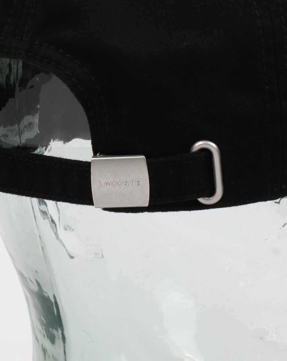 Lacoste – Oversize-Kappe in Kroko-Optik in Schwarz
