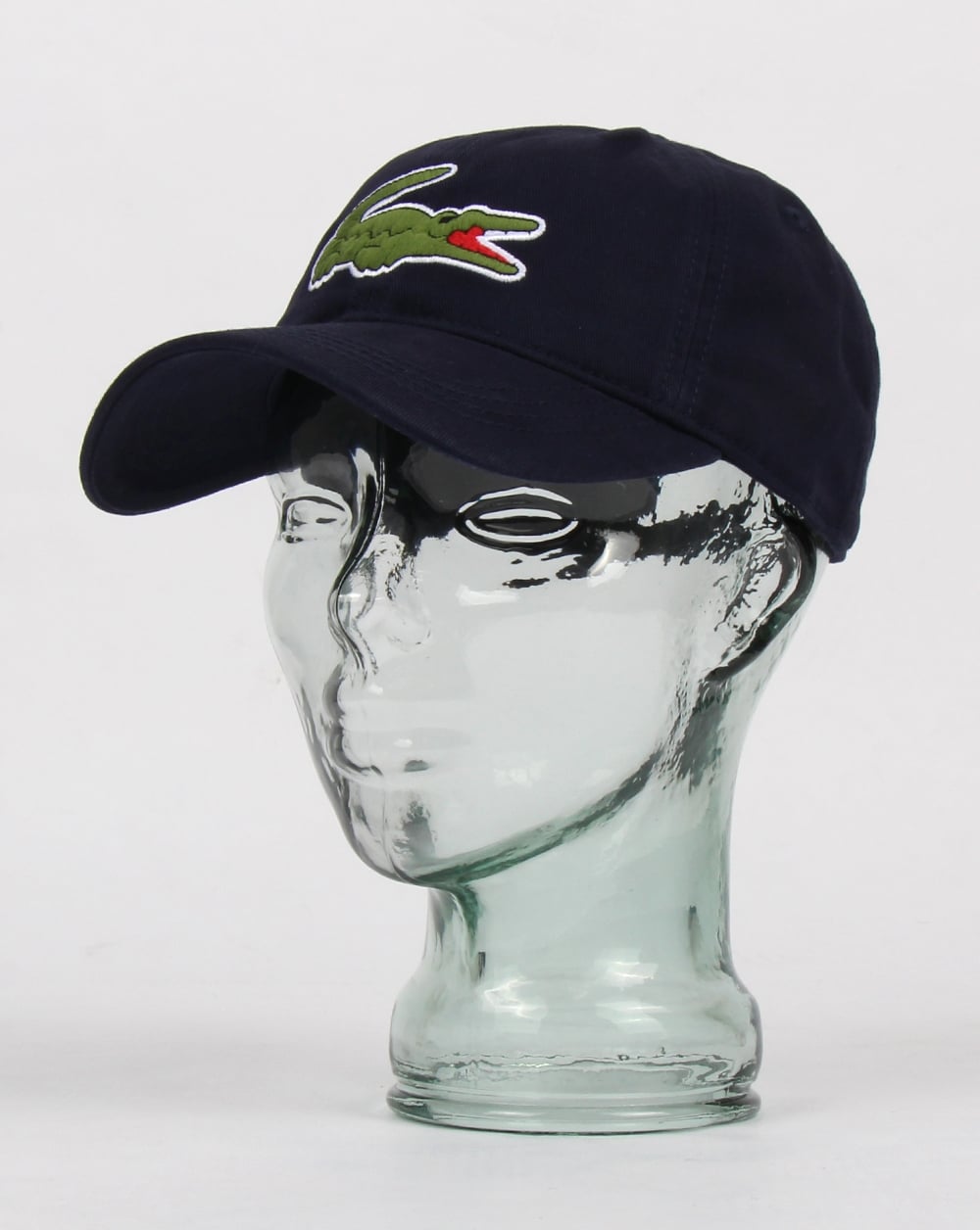 Lacoste – Übergroße Kroko-Kappe in Marineblau