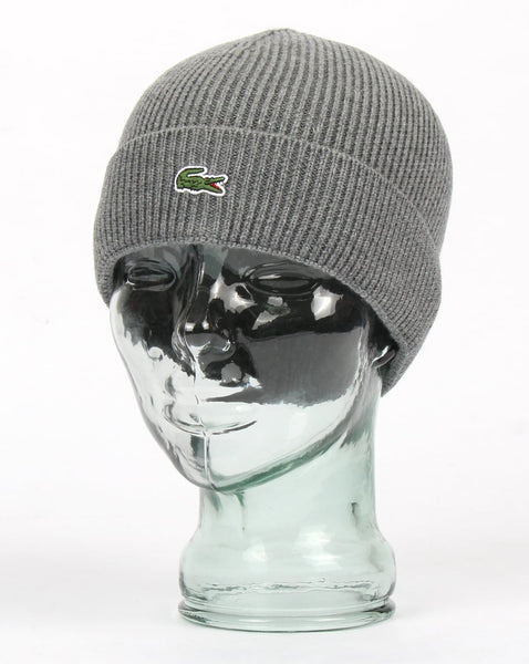 Lacoste Turn Up Ribbed Wool Beanie Galaxite Chine