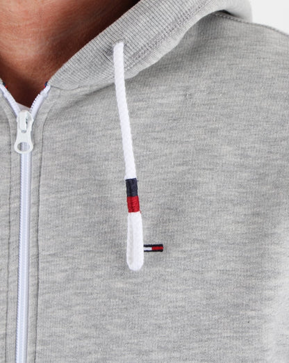 Tommy Hilfiger Baumwollfleece-Kapuzenpullover Hellgrau Heather