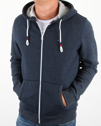 Tommy Hilfiger Baumwollfleece-Kapuzenpullover Marineblau