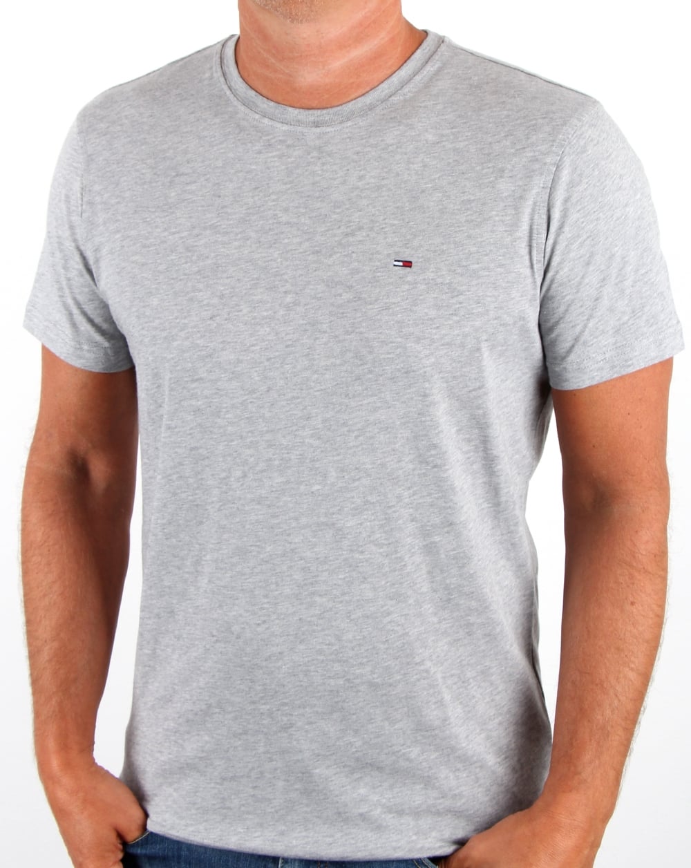 Tommy Jeans T-Shirt mit Rundhalsausschnitt, Hellgrau meliert