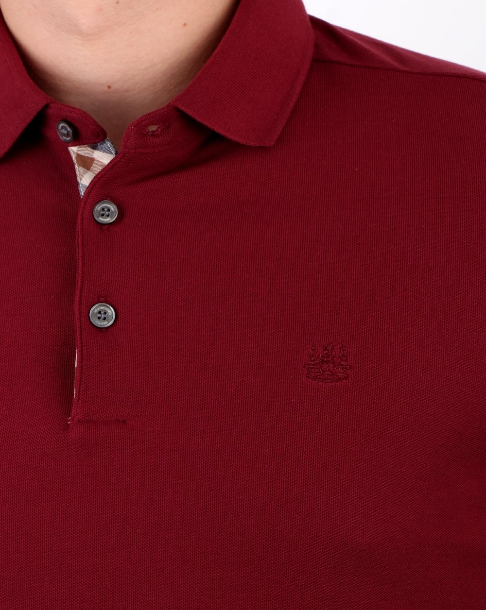 Aquascutum Hillington Langarm-Poloshirt Bordeaux