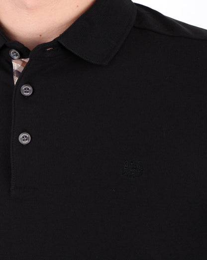 Aquascutum Hillington Langarm-Poloshirt Schwarz