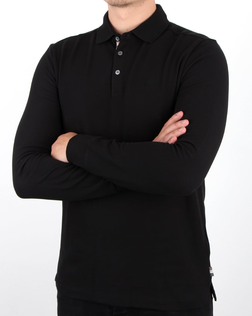 Aquascutum Hillington Langarm-Poloshirt Schwarz