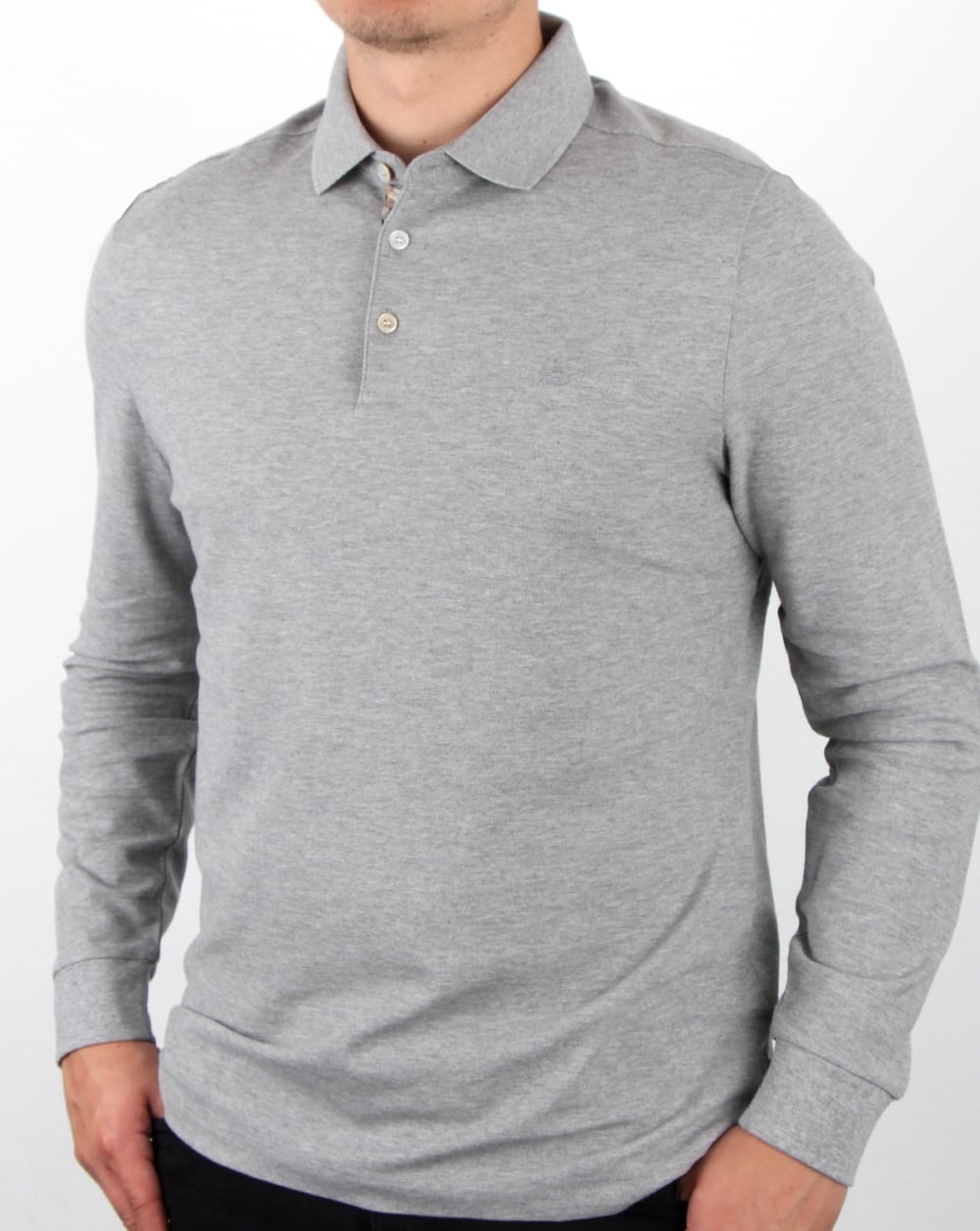 Aquascutum Hillington Langarm-Poloshirt Grau