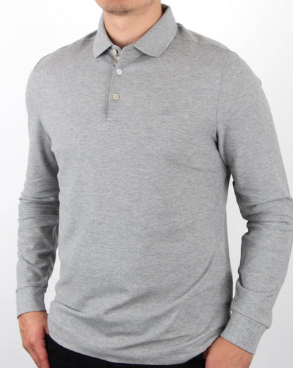 Aquascutum Hillington Langarm-Poloshirt Grau