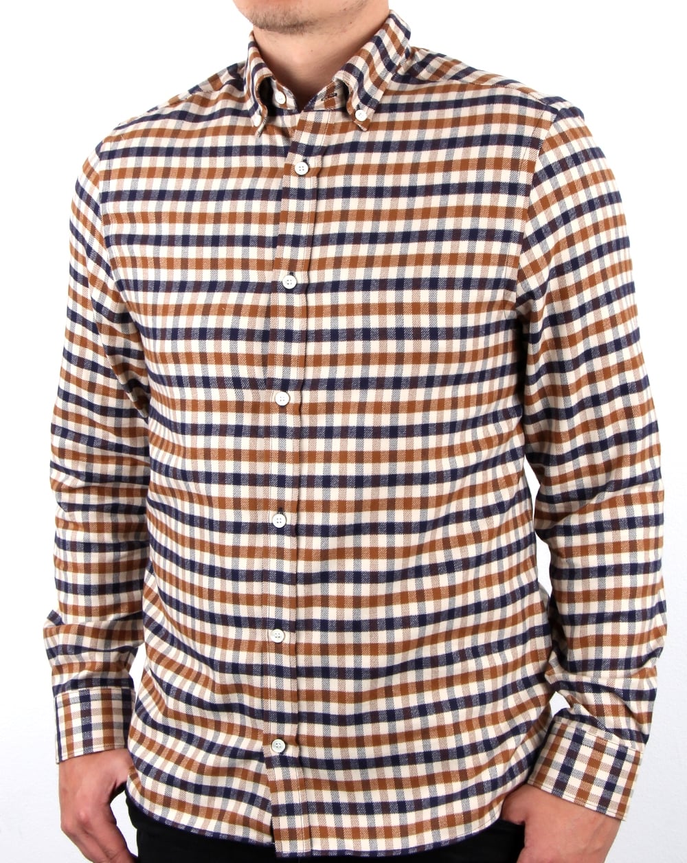 Aquascutum Magee Flanell-Karohemd Vicuna