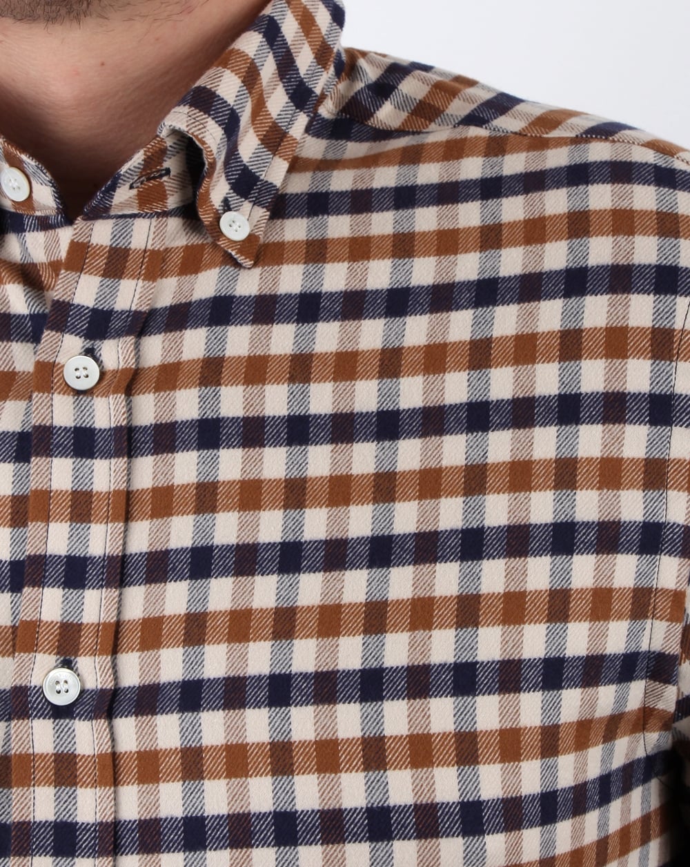 Aquascutum Magee Flanell-Karohemd Vicuna