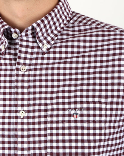 Gant Oxford Gingham Hemd Lila Wein
