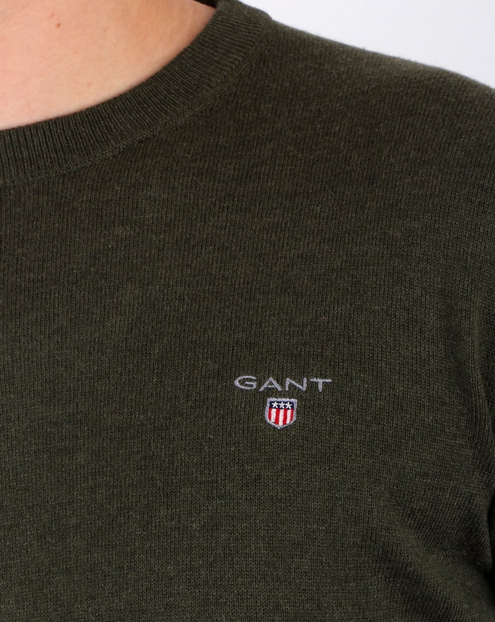 Gant Baumwoll-Wollpullover Hunter Green