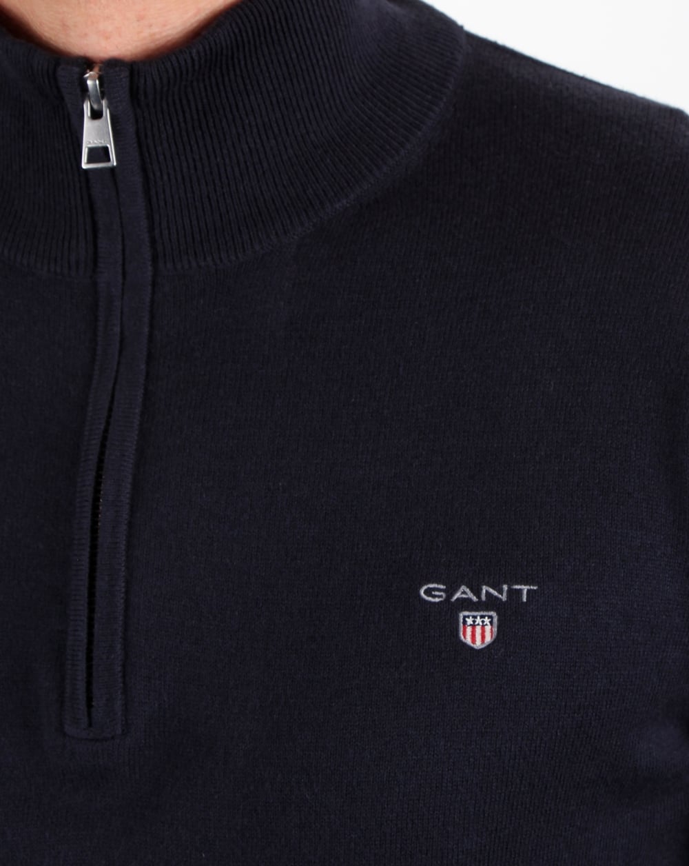 Gant Quarter Zip knit Jumper Navy