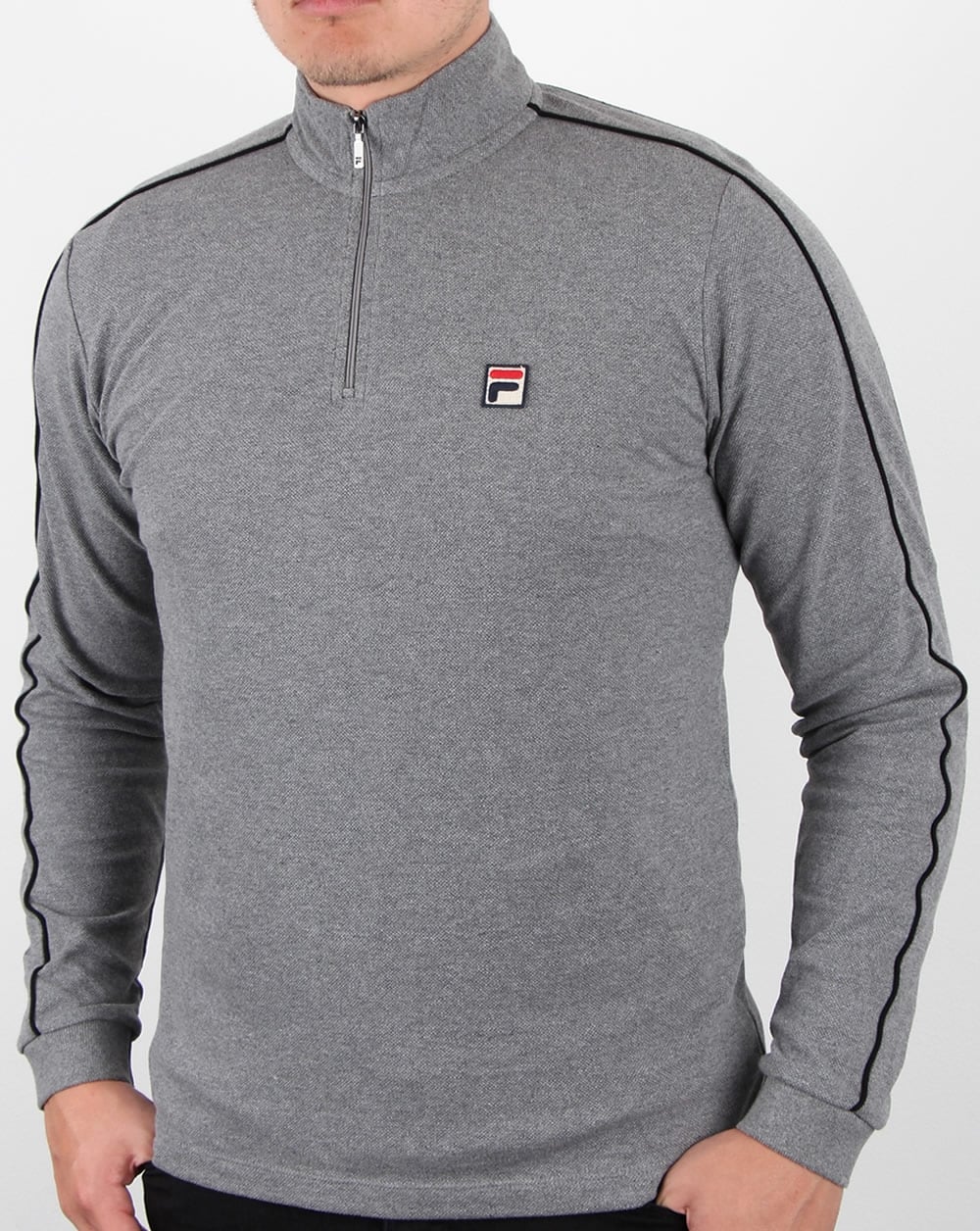 Fila Vintage Parrini Rollkragenpullover mit Viertelreißverschluss, Grau