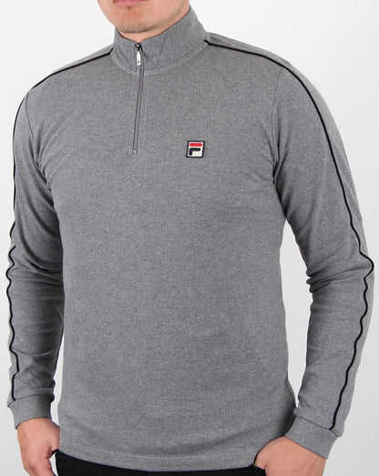 Fila Vintage Parrini Rollkragenpullover mit Viertelreißverschluss, Grau