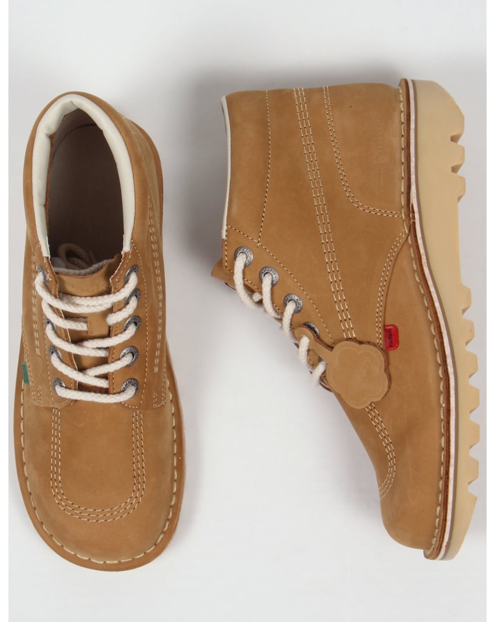 Kickers – Kick Hi – Stiefel aus hellbraunem Nubukleder