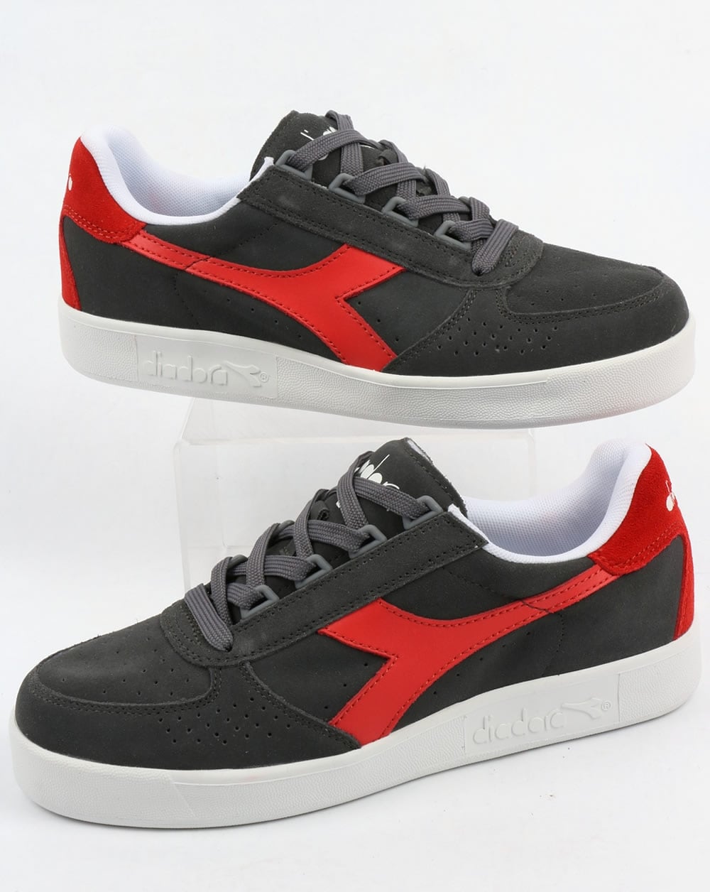 Diadora B. Elite Wildleder-Sneaker Castle Rock/Fiery Red