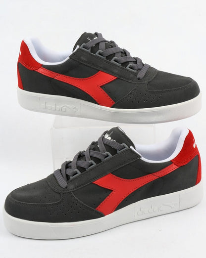 Diadora B. Elite Wildleder-Sneaker Castle Rock/Fiery Red