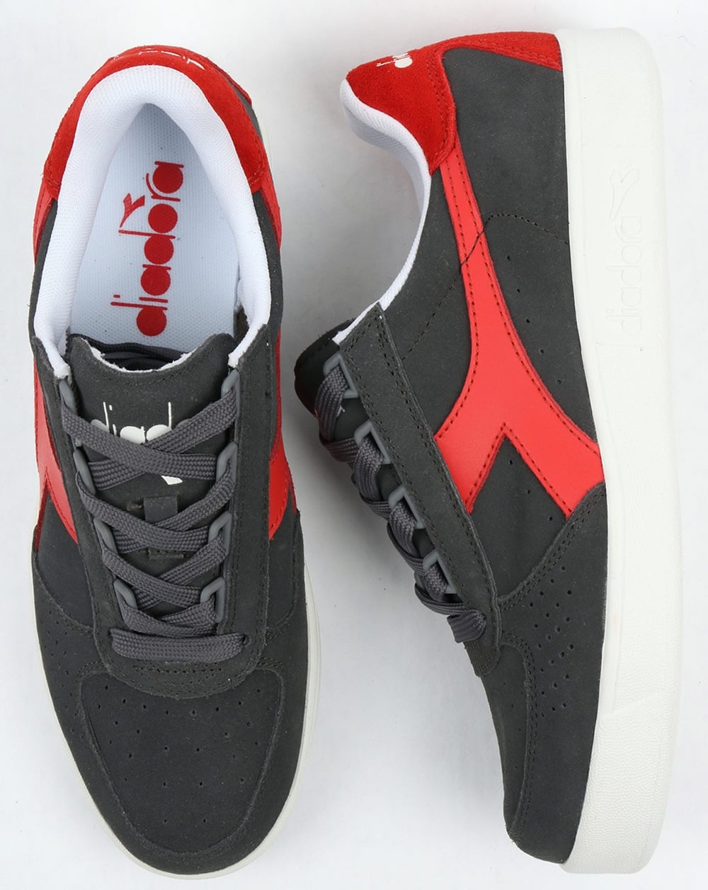 Diadora B. Elite Wildleder-Sneaker Castle Rock/Fiery Red