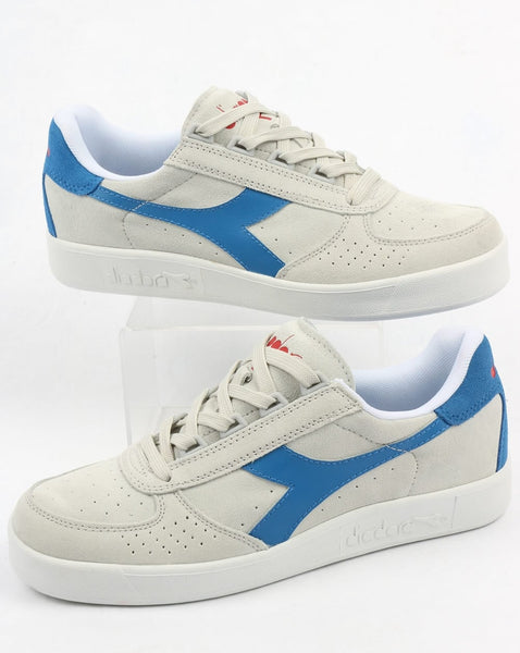 Diadora Borg Elite Suede Trainers White/Royal/Red