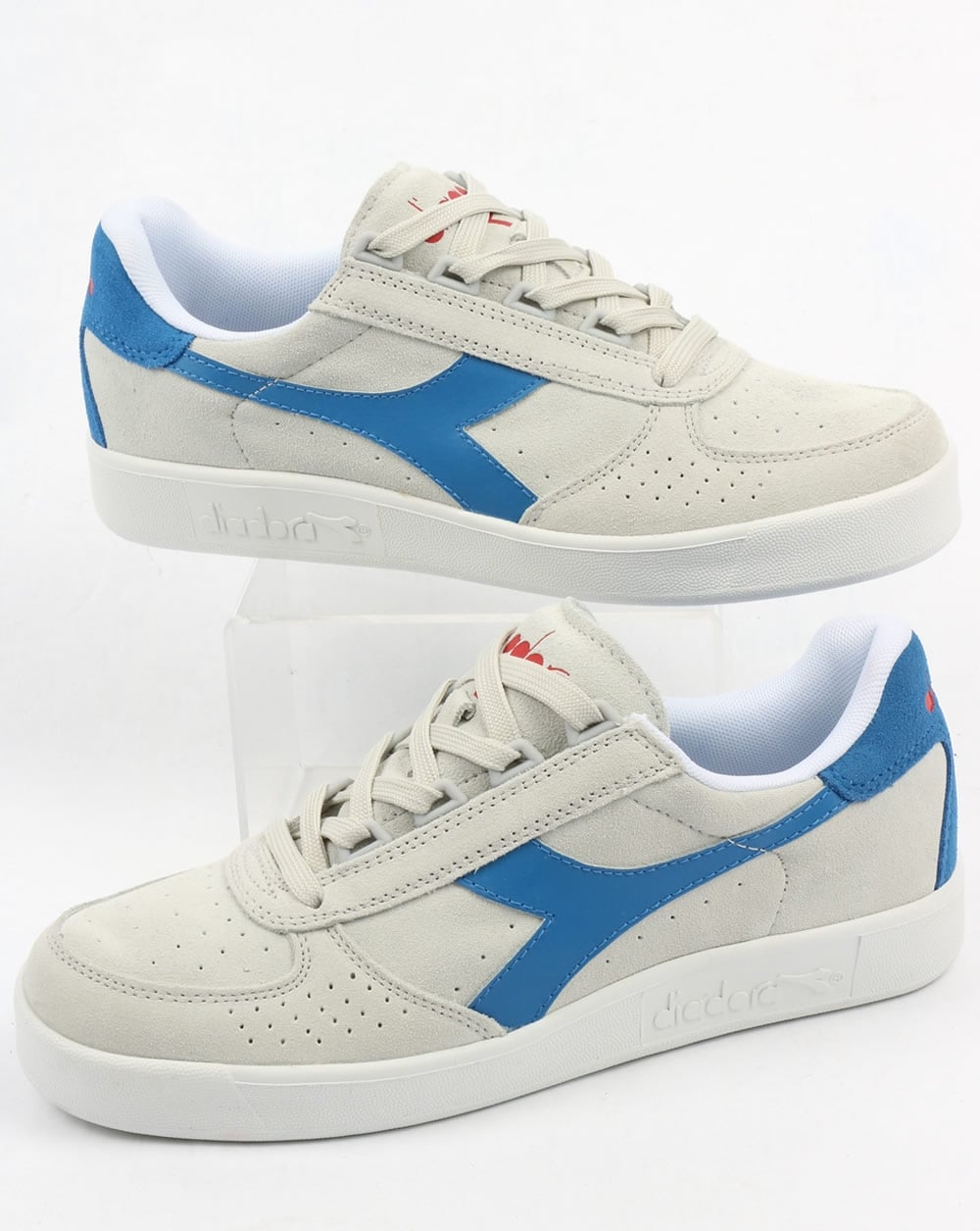 Diadora Borg Elite Wildledertrainer Weiß/Königsblau/Rot