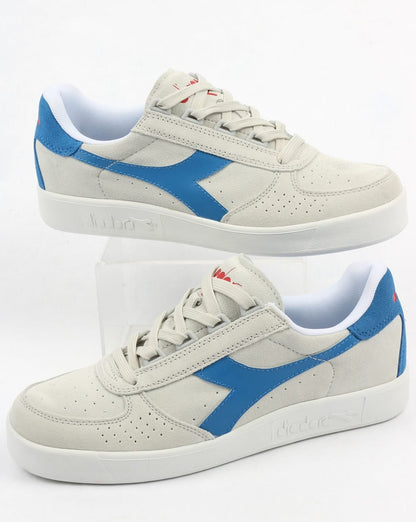 Diadora Borg Elite Wildledertrainer Weiß/Königsblau/Rot