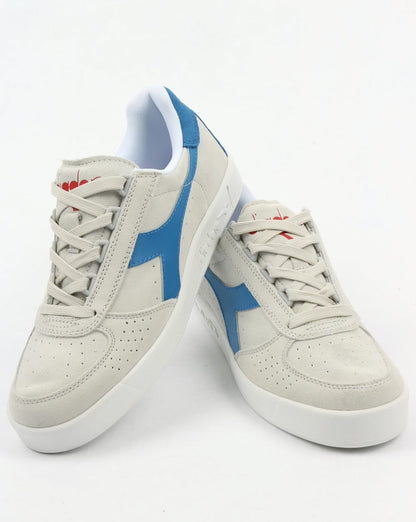 Diadora Borg Elite Wildledertrainer Weiß/Königsblau/Rot