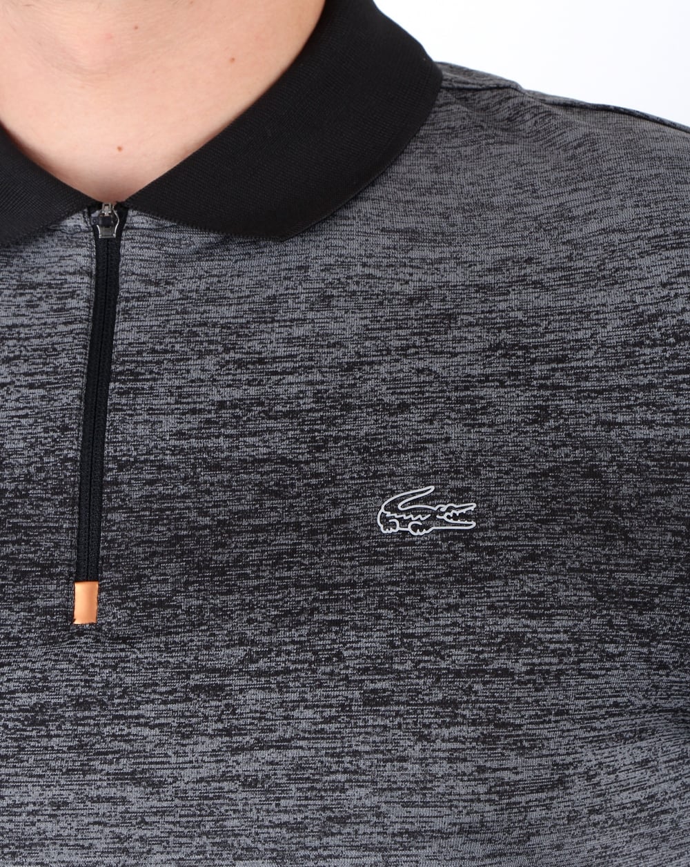 Lacoste Poloshirt mit Reißverschlusskragen Schwarz/Kupfer