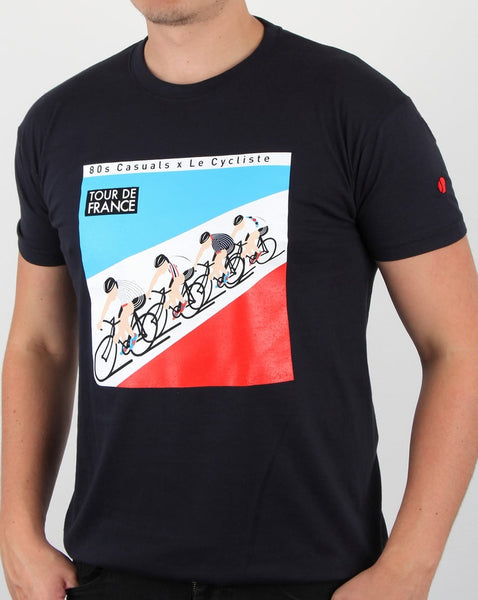 80s Casuals Le Cycliste 1983 Tour T Shirt Navy