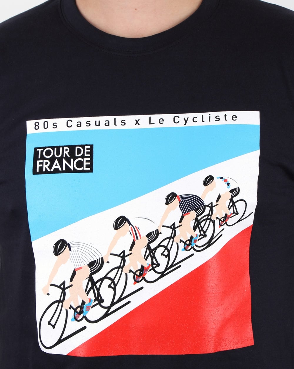 80er Casuals Le Cycliste 1983 Tour T-Shirt Marineblau