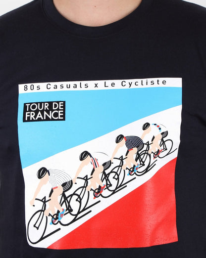 80er Casuals Le Cycliste 1983 Tour T-Shirt Marineblau