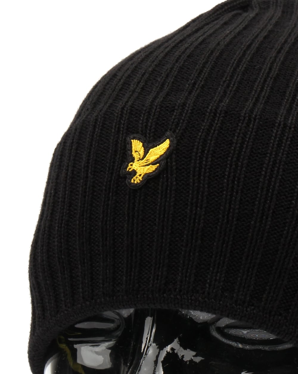 Lyle And Scott – Gerippte Strickmütze in True Black