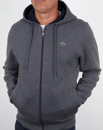 Lacoste Kapuzensweatshirt mit durchgehendem Reißverschluss Pitch/Marineblau