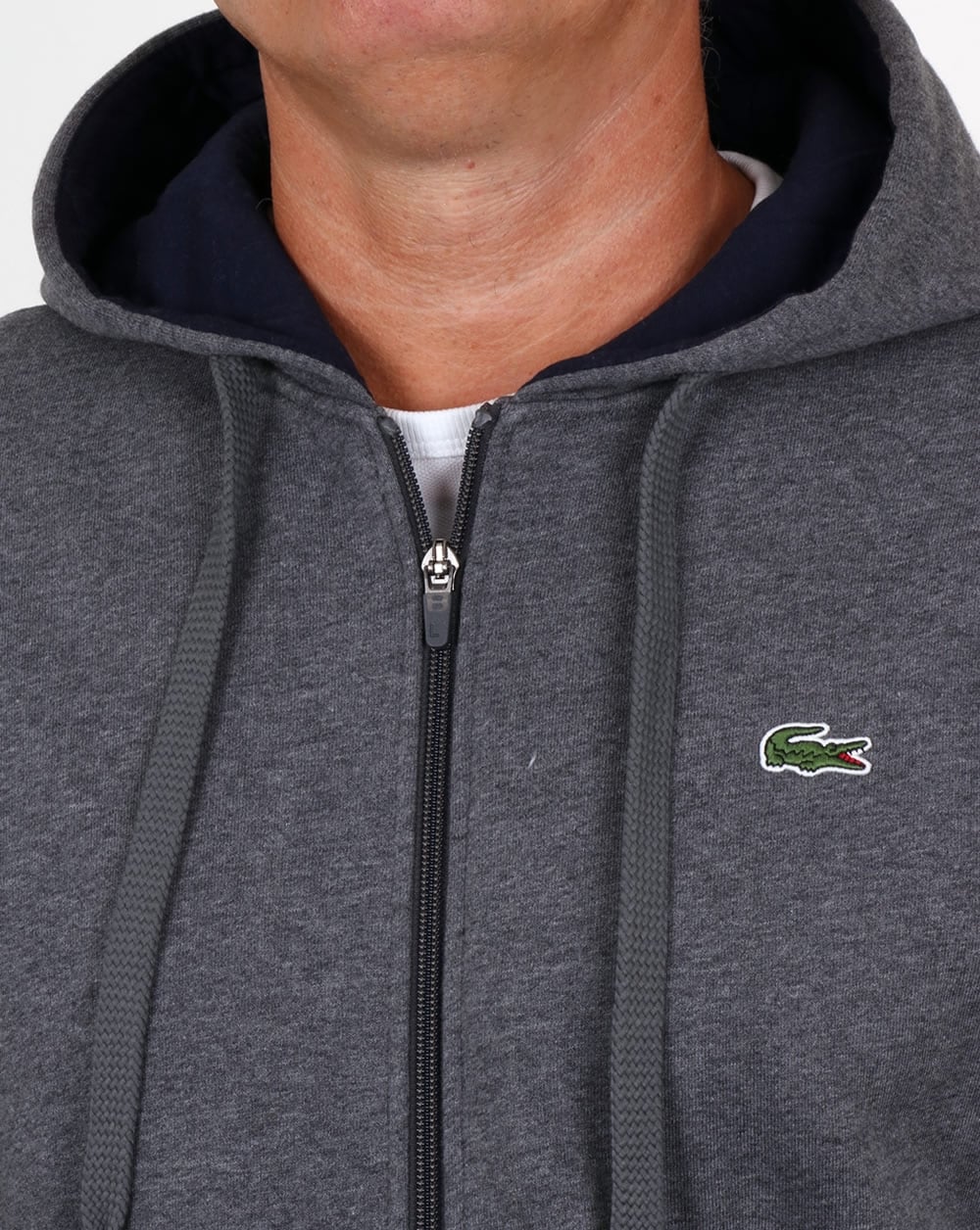 Lacoste Kapuzensweatshirt mit durchgehendem Reißverschluss Pitch/Marineblau