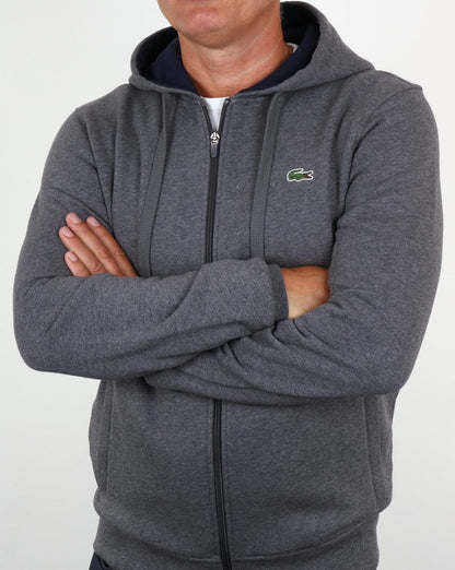 Lacoste Kapuzensweatshirt mit durchgehendem Reißverschluss Pitch/Marineblau