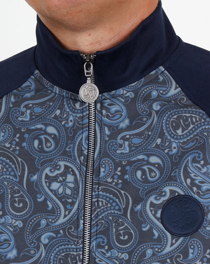 Pretty Green – Corrigan Paisley-Trainingsjacke, Marineblau