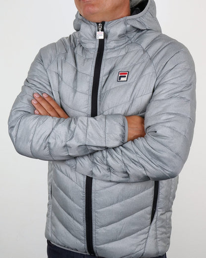 Fila Vintage Wattierte Pufferjacke Grau