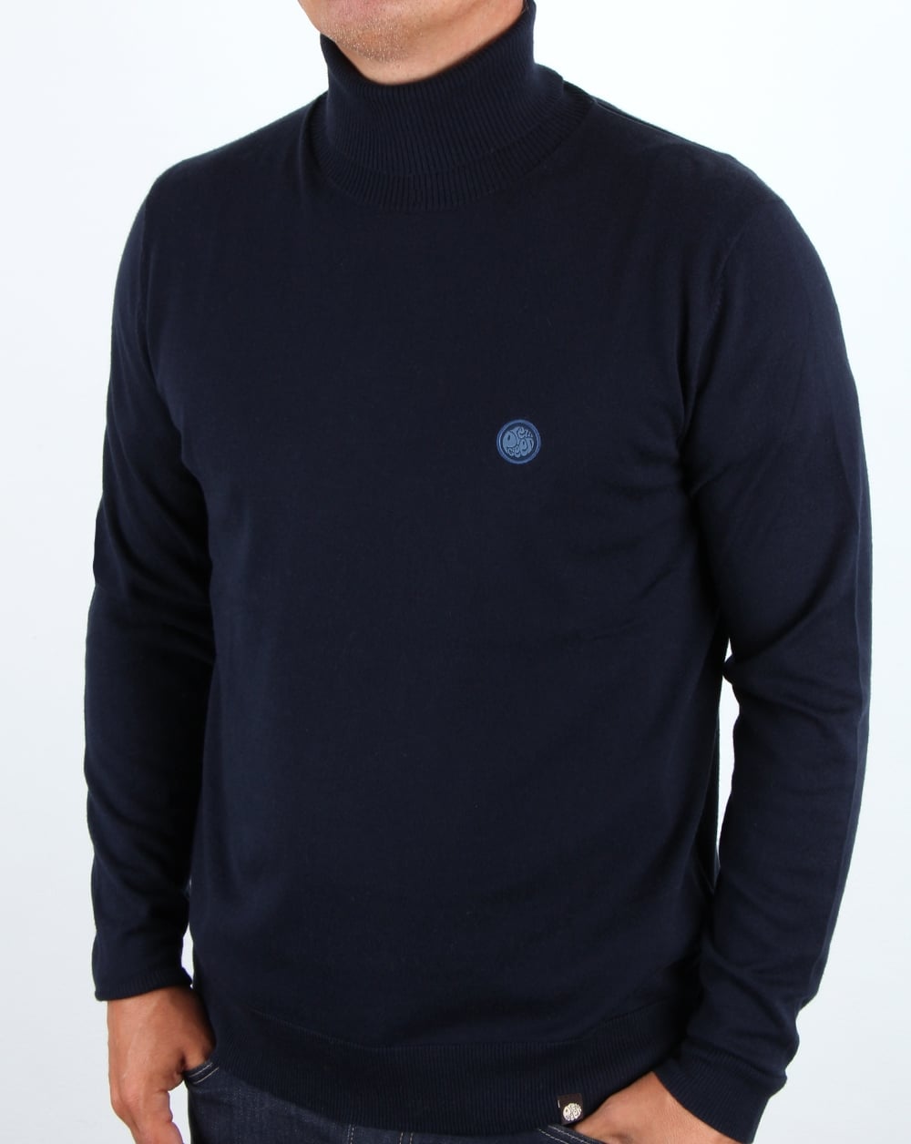 Pretty Green Rollkragenpullover Marineblau