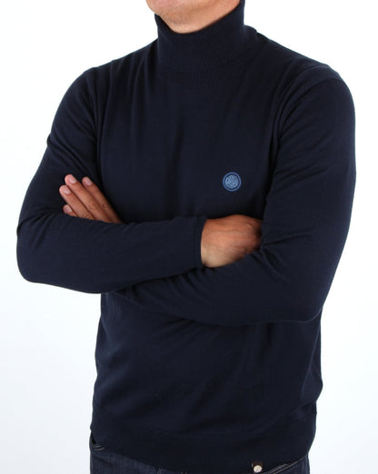 Pretty Green Rollkragenpullover Marineblau