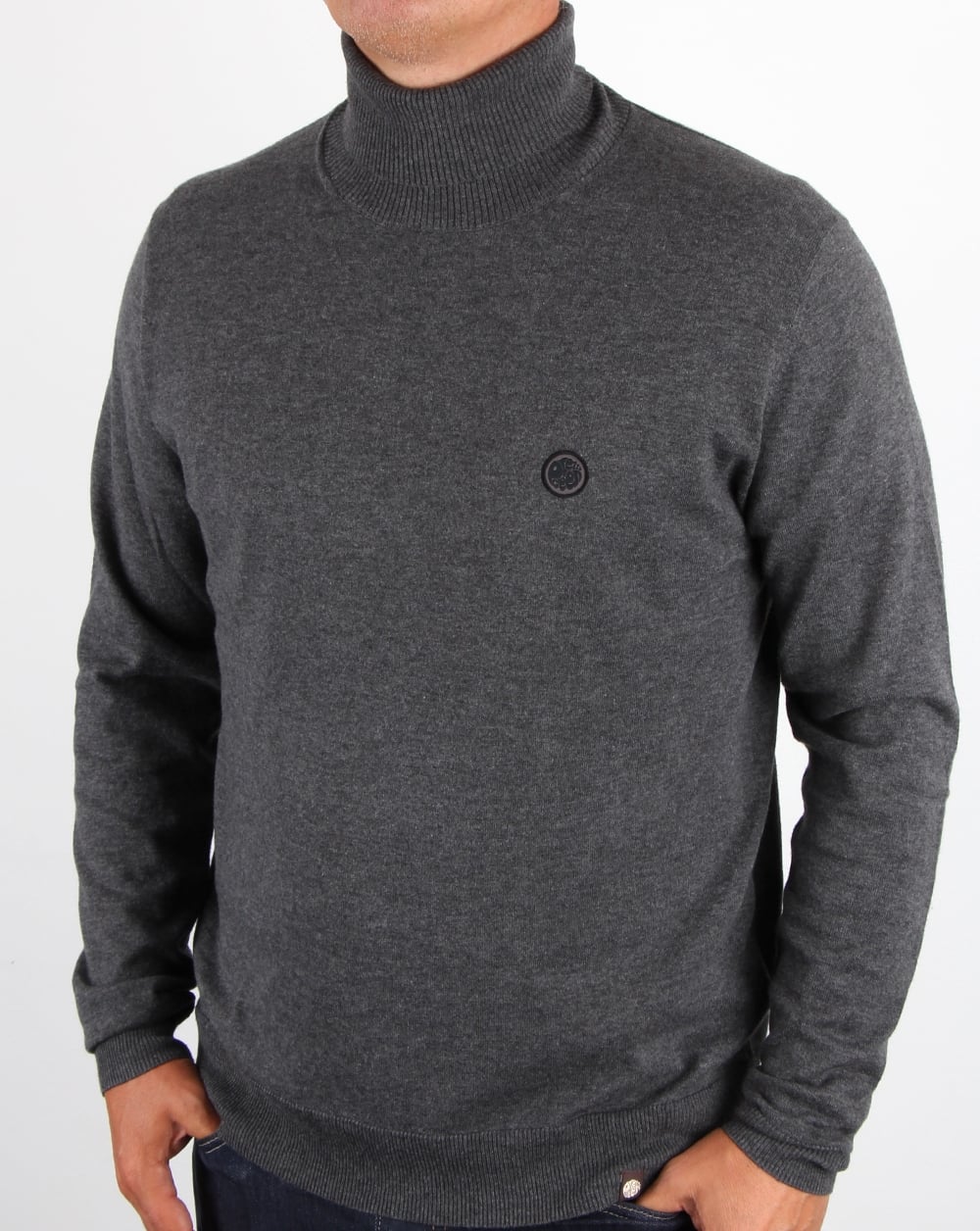 Pretty Green Rollkragenpullover Dunkelgrau