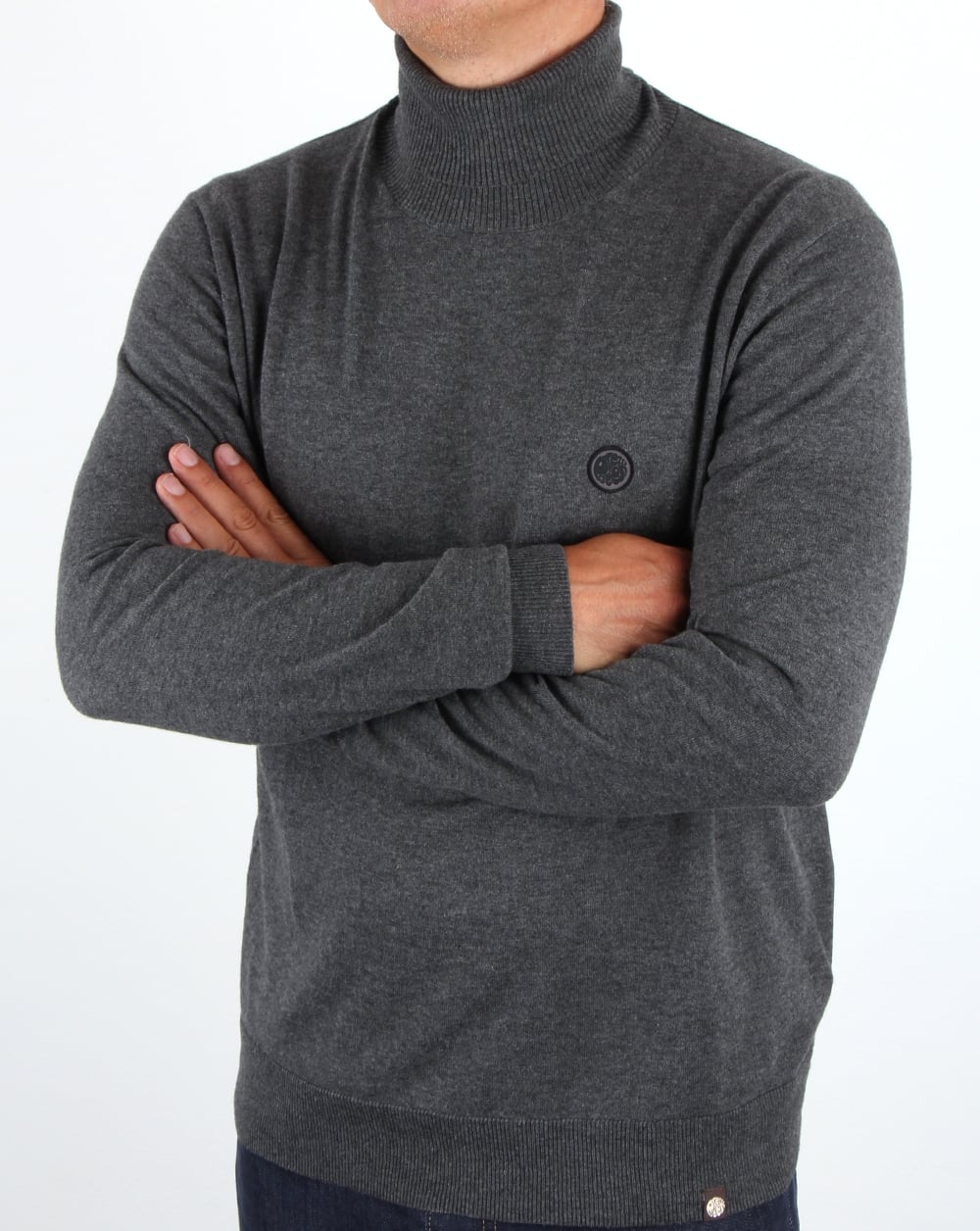 Pretty Green Rollkragenpullover Dunkelgrau