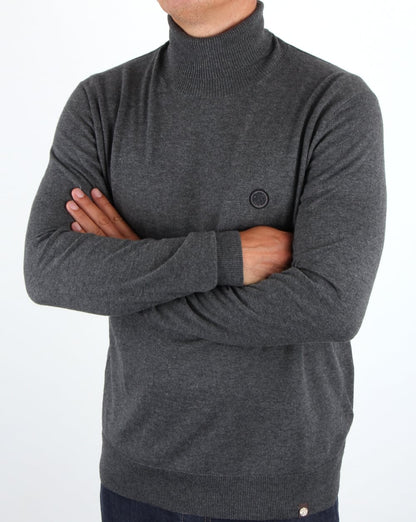 Pretty Green Rollkragenpullover Dunkelgrau